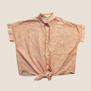Madewell Short Sleeve Tie Front Top
